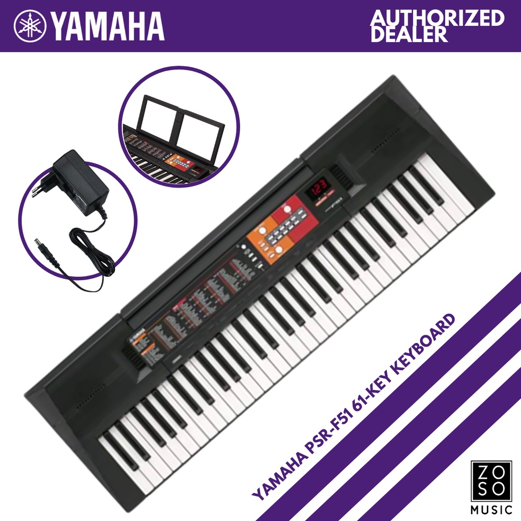 YAMAHA PSR F51 61KEYS PORTABLE KEYBOARD (YAMAHA/ 61 KEY/ KEYBOARD/ F51