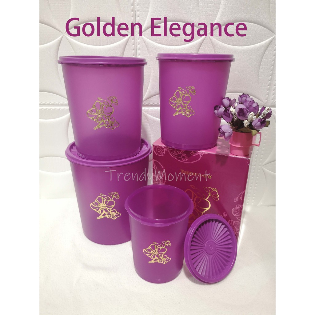 [Limited Release] Tupperware Golden Flora Deco Canister Set (4