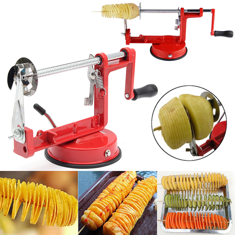 TheBags 3-In-1 Kitchen Sink Stainless Steel Manual Potato Carrot Slicer Spiral