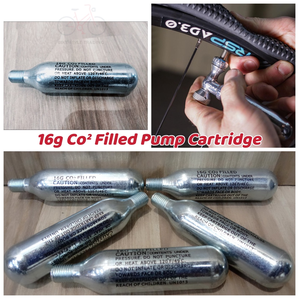 16G CO2 TANK CARTRIDGE DESIGNED FOR INFLATING THE TYRE ON ROAD BIKES TO