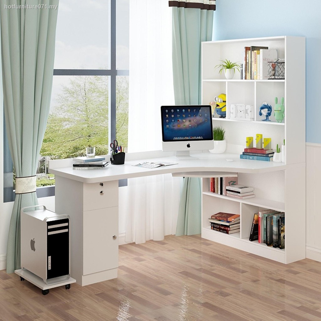 Solid Wood Corner Computer Desk Pine Wenqi Combination Of
