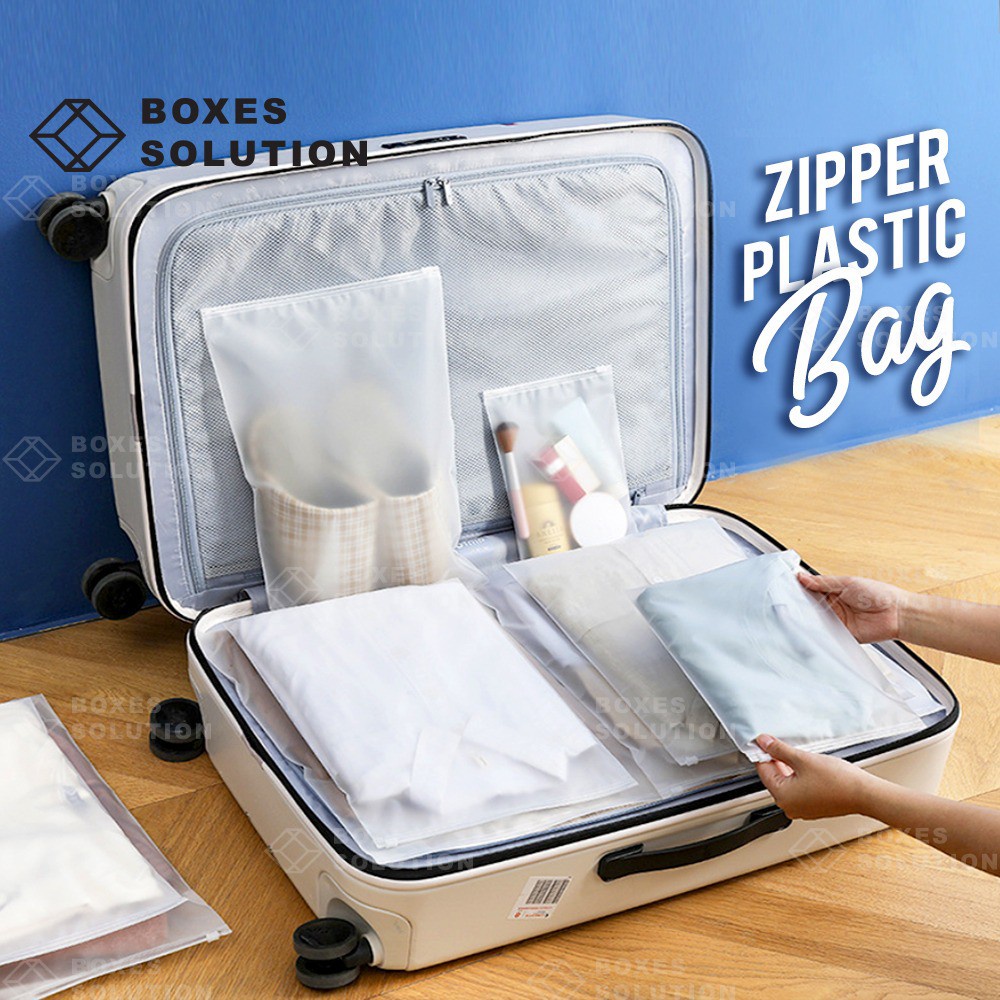 1PC Plastic Zipper Bag Waterproof Travel Clothes Storage Organizer Bag Cartoon 