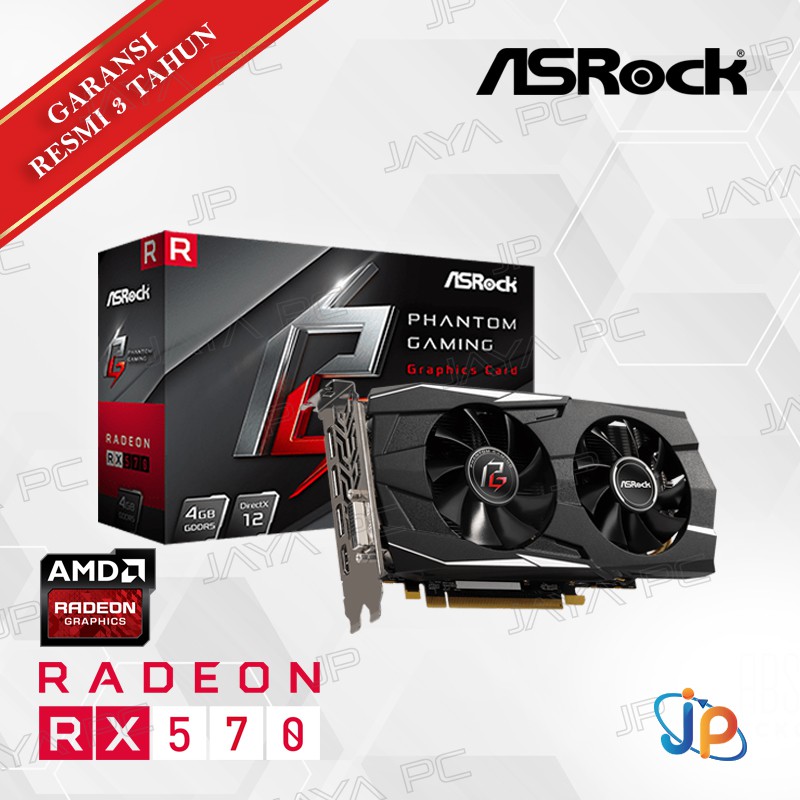 Vga Asrock Phantom Gaming D Radeon Rx 570 4gb Rx570 Dual 4 Gb Ddr5 Shopee Malaysia