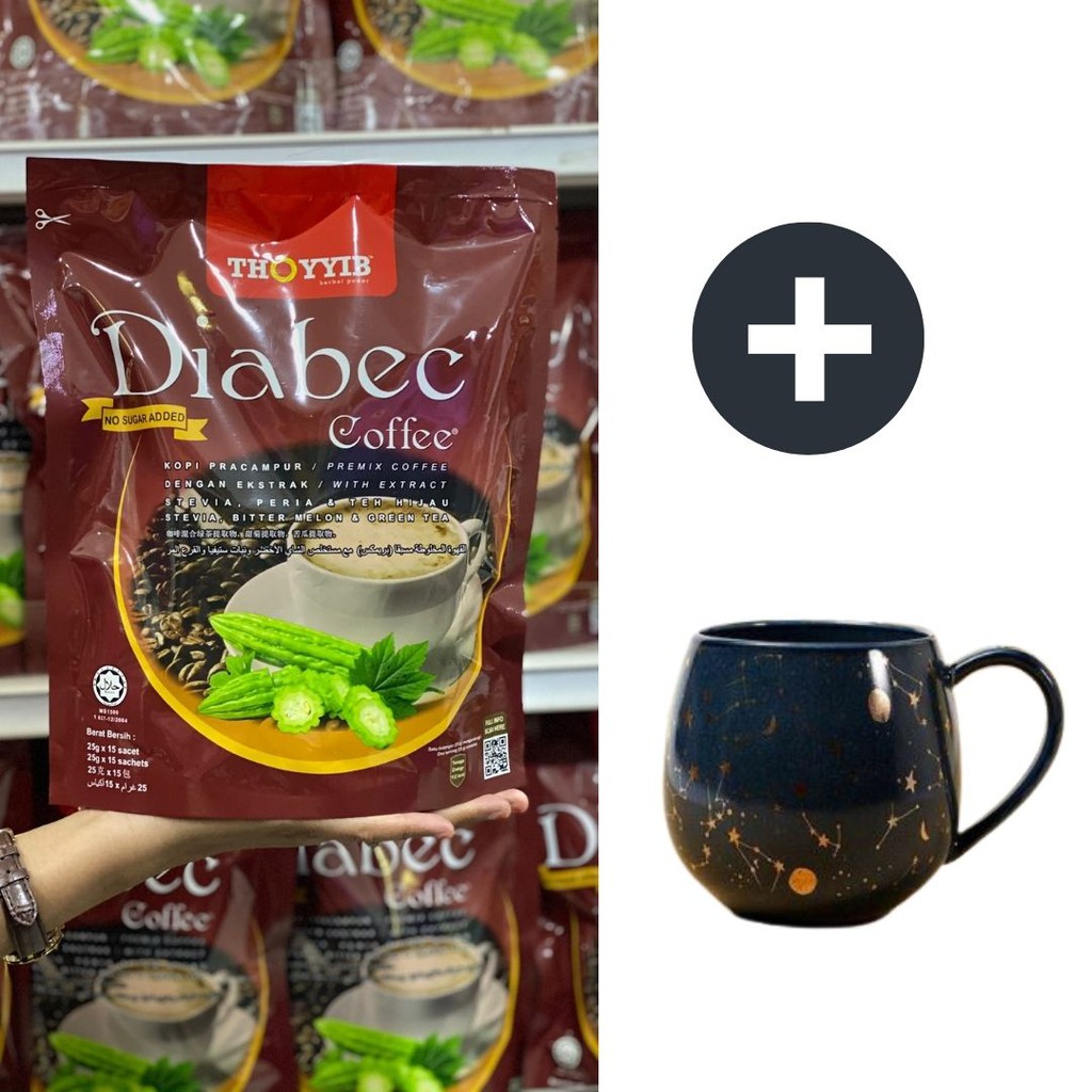 Thoyyib Diabec Coffee Murah No Sugar Green Tea Kopi Stevia Teh Hijau Tanpa Gula Turun Bacaan Diabetes Kolesterol Shopee Malaysia