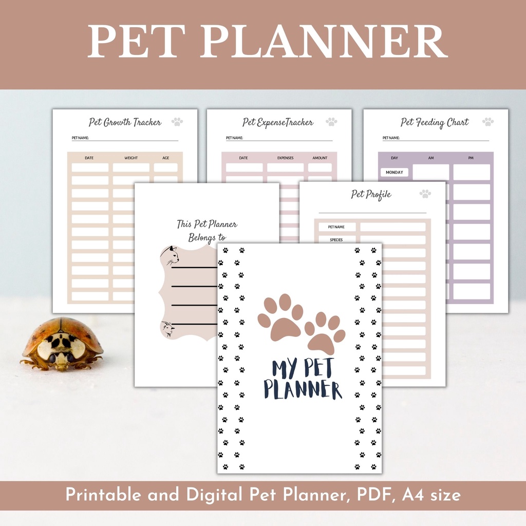 Pet Planner, Printable and Digital Planner, PDF, A4 size | Shopee Malaysia