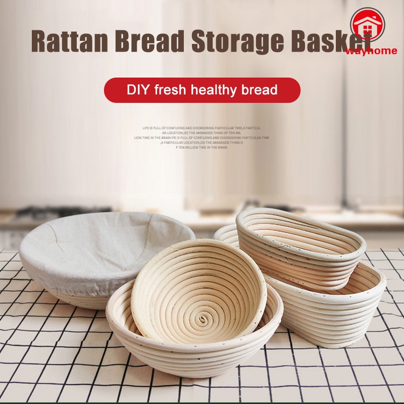 TIANTIAN 1PC Multi-Size Hot Bread Banneton Brotform Dough Basket for Bread and Dough Baking Cases Rising Rattan Bread Proofing,Rattan Dough Rising Sourdough Set 