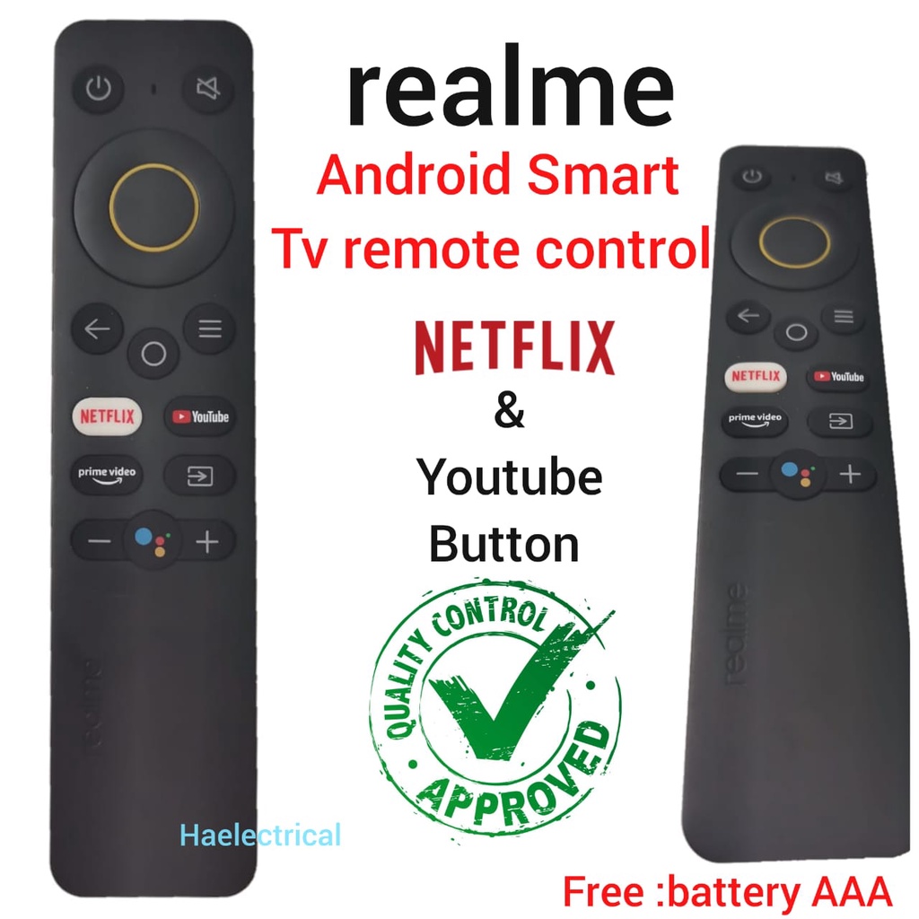 REALME Android Smart LED TV Remote Control NETFLIX Youtube Button