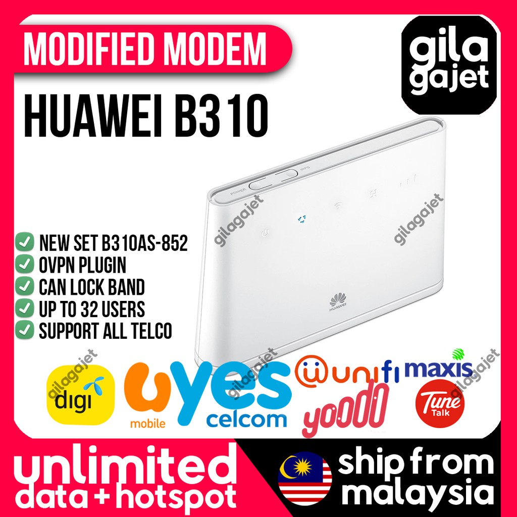 NEW Huawei B310 B310as852 Modified Unlimited Hotspot Tethering 4G LTE