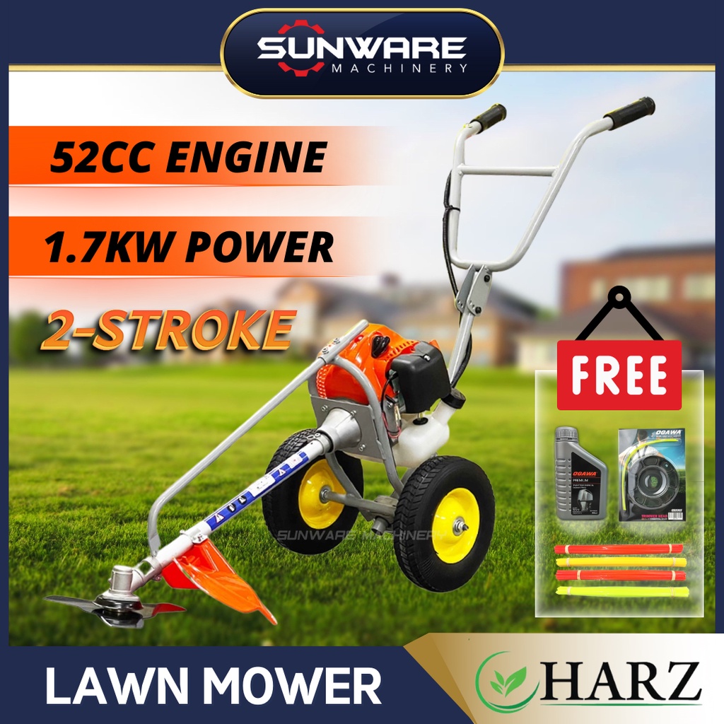 HARZ HZ-1021-520 Gasoline Hand Push Brush Cutter 52cc Mesin Potong Rumput