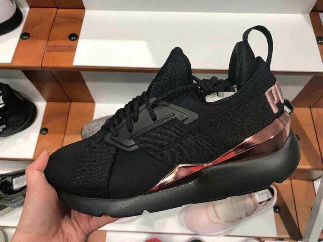 puma muse metallic black rose gold