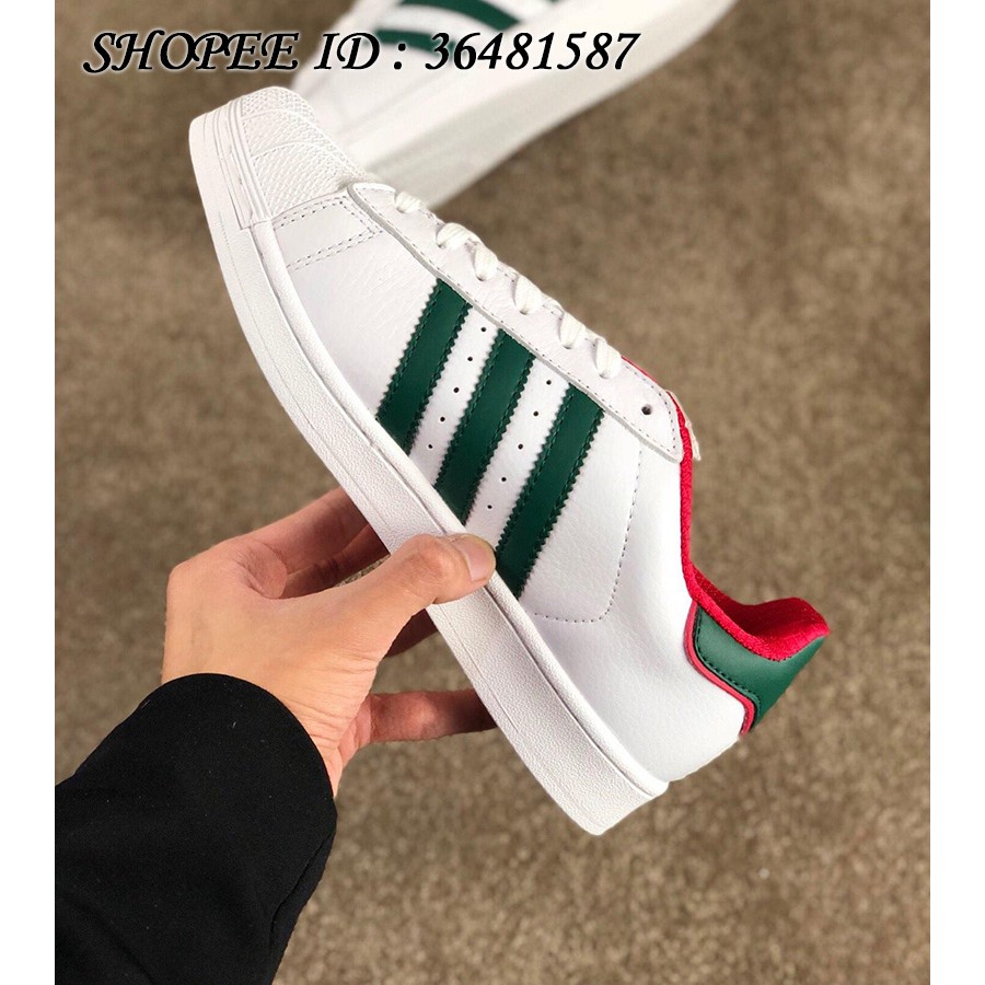 original adidas Superstar Sneakers Leather Unisex White/Green 