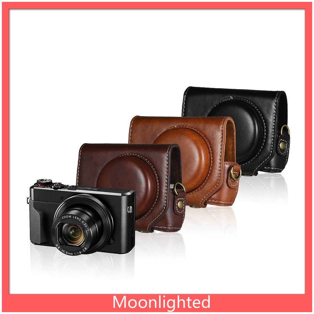 Leather Camera Case Bag With Strap For Canon Powershot G7 X Mark Ii G7x Ii Shopee Malaysia