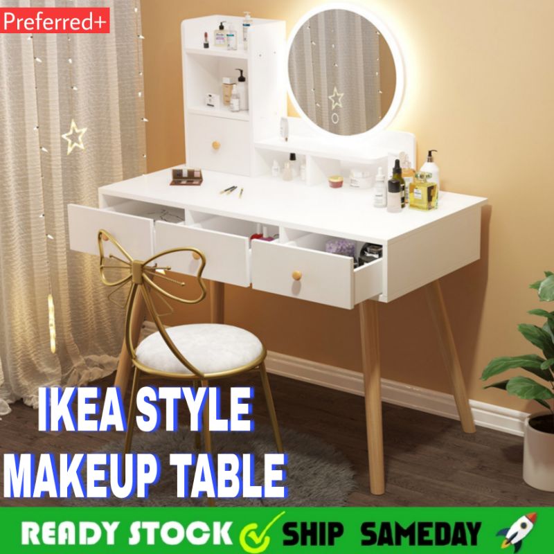 Ikea Style Dressing Table Led Mirror, Vanity Desk Without Mirror Ikea