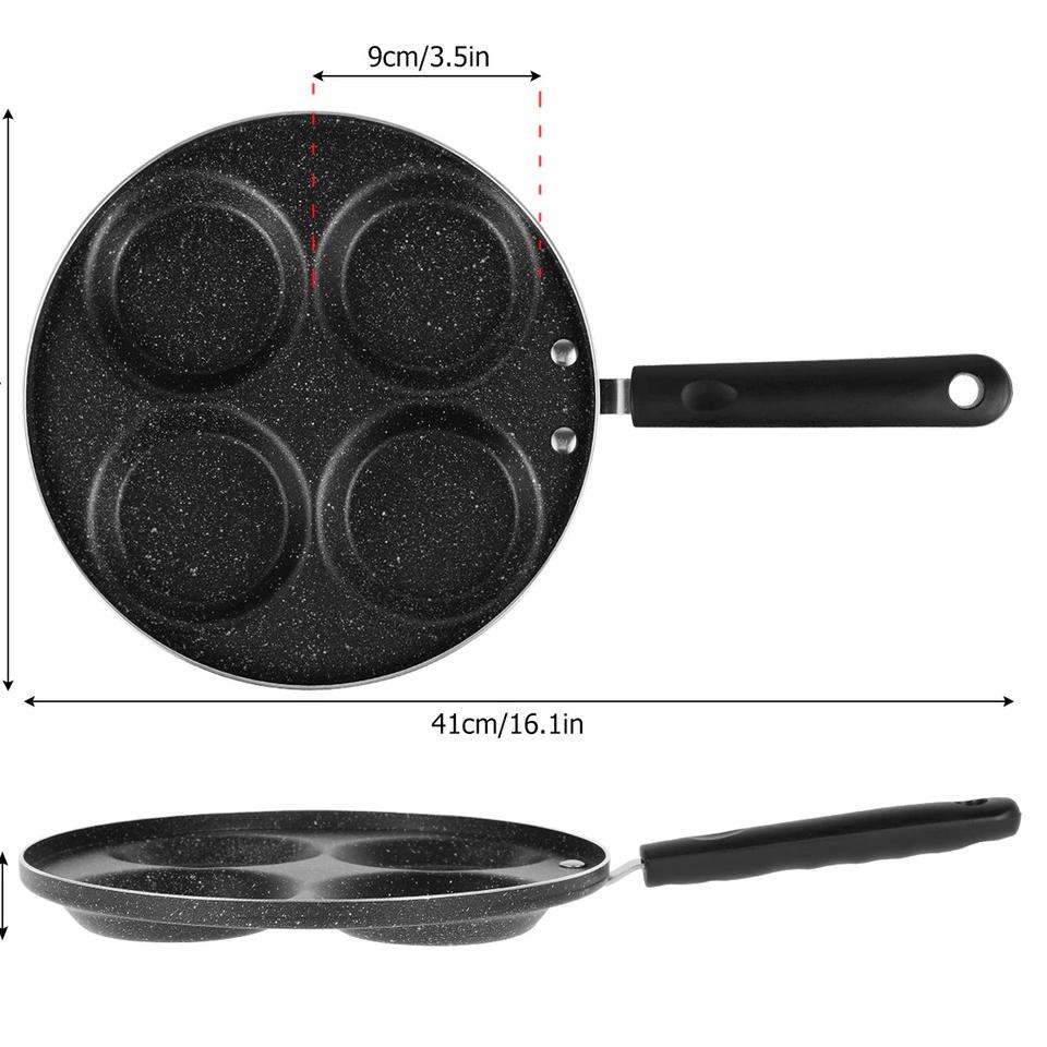 MATA Teflon Egg Frying Pan 4 Holes Egg Frying Pan And Pancake Pan Ready