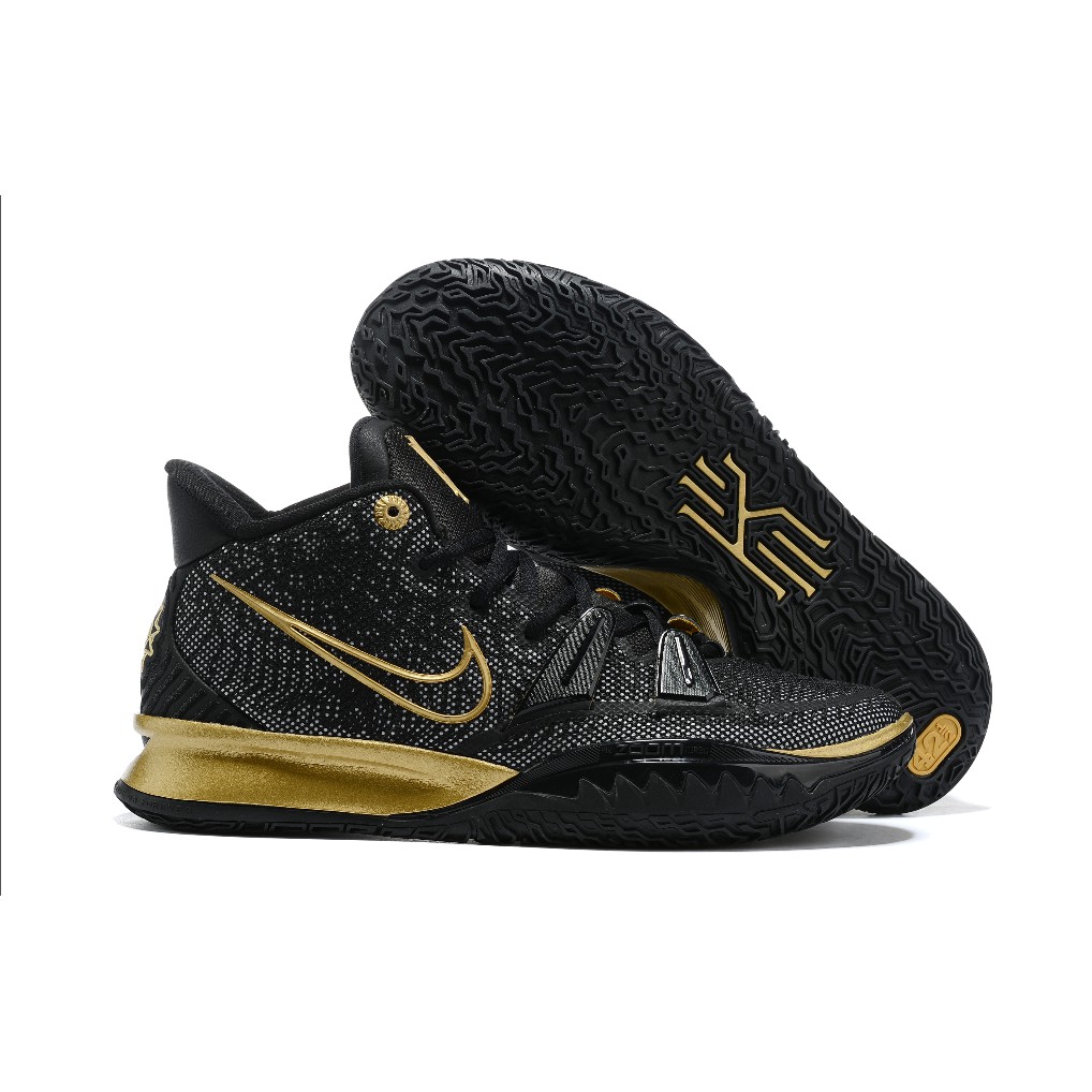 kyrie irving shoes black and gold