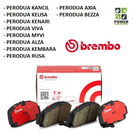 Brembo Brake Pad Perodua Kancil Kelisa Kenari Viva Myvi Alza Kembara Rusa Axia Bezza Shopee Malaysia