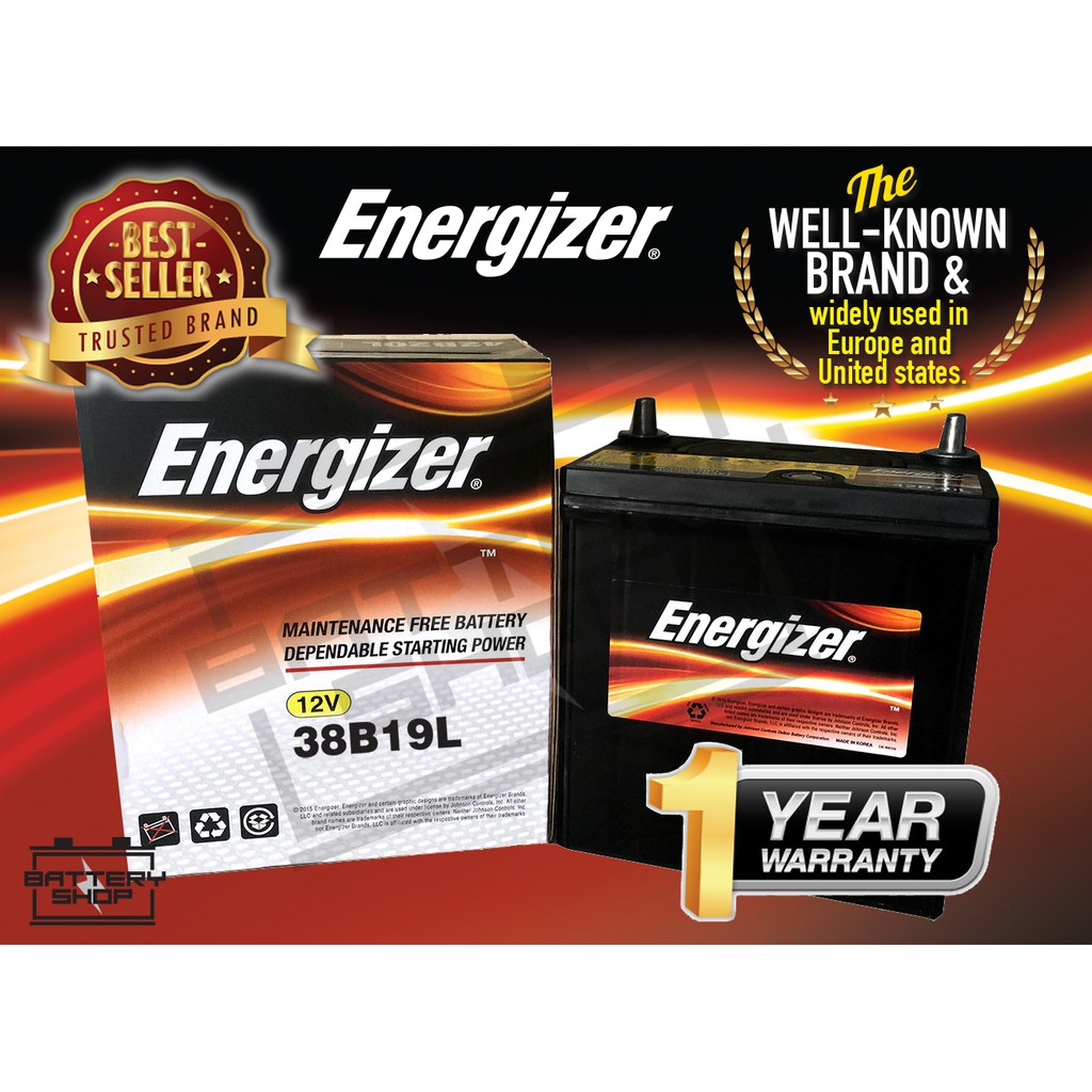 Energizer Car Battery NS40ZL-38B19L - Perodua Myvi -old 