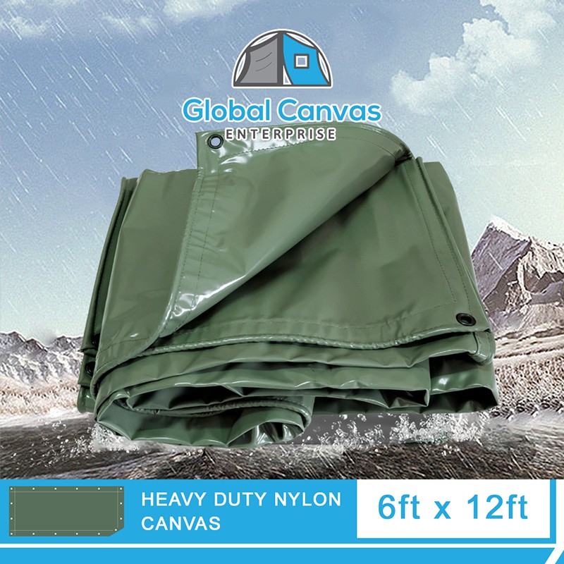 6ft x 12ft Grade A Heavy Duty Nylon / Lorry Canvas / Kanvas Hijau Lori ...