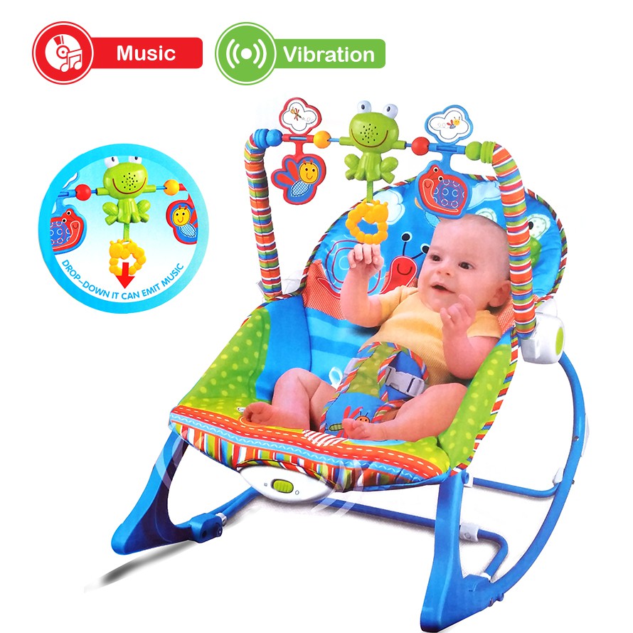 Baby Rocker Bouncer New Born Toddler Music Chair Wt Safety Belt