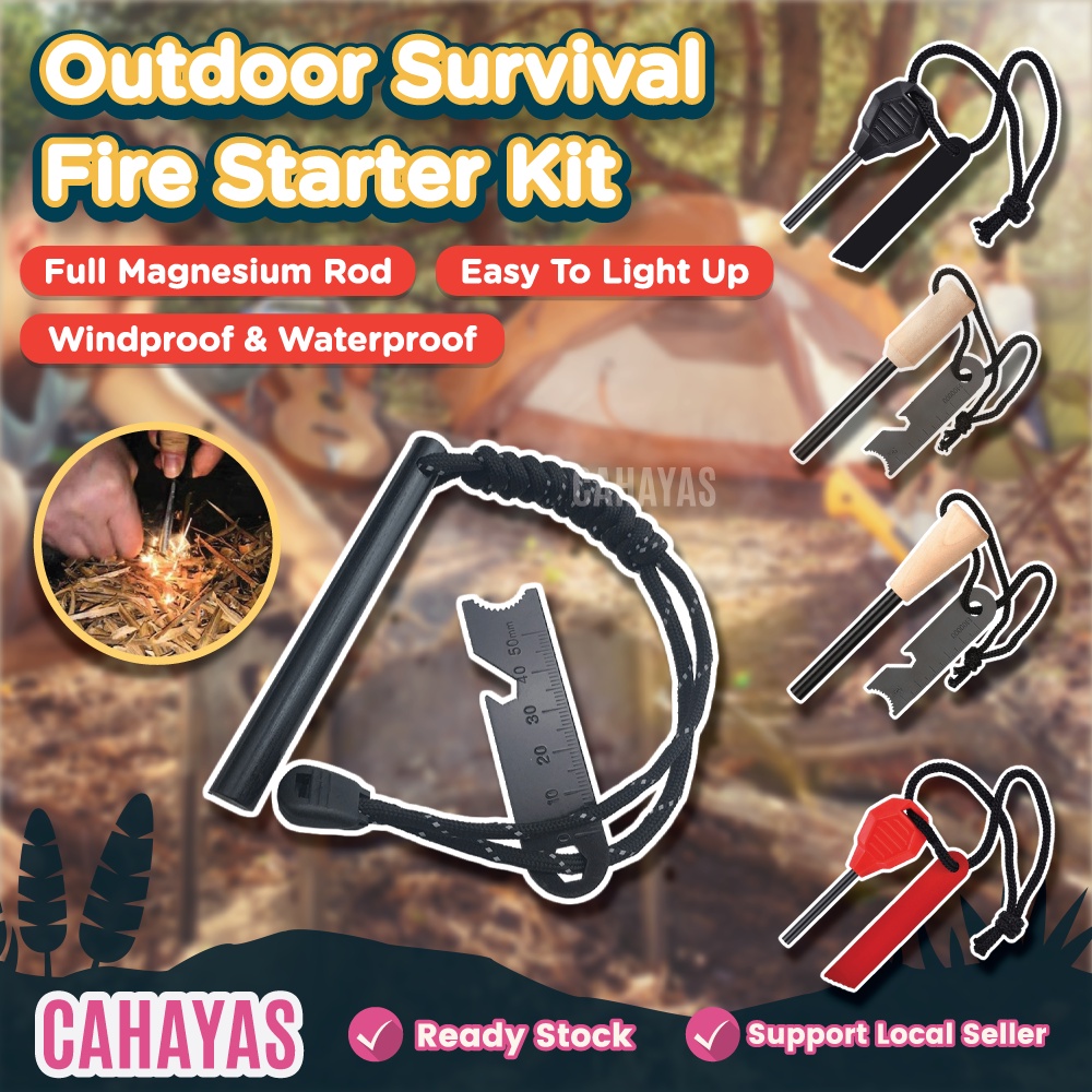 Fire Starter Ferro Rod Fire Steel Ferrocerium Batu Api Survival Necklace Bracelet Fire Kit Outdoor Camping Hiking