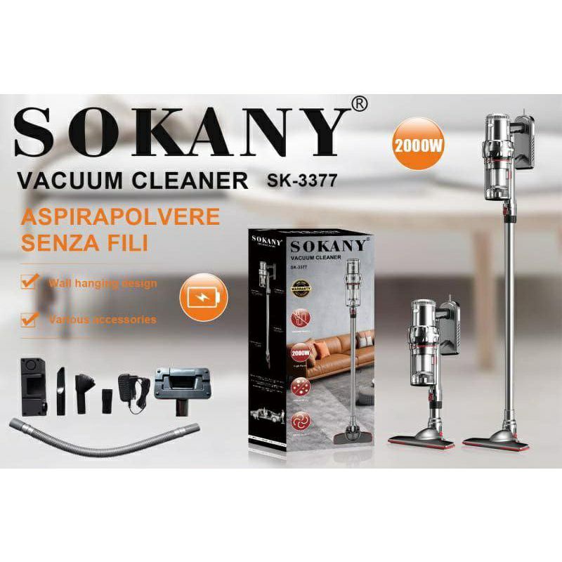 SOKANY CORDLESS VACUUM CLEANER SK-3377 cordless vacuum/wall hanging ...