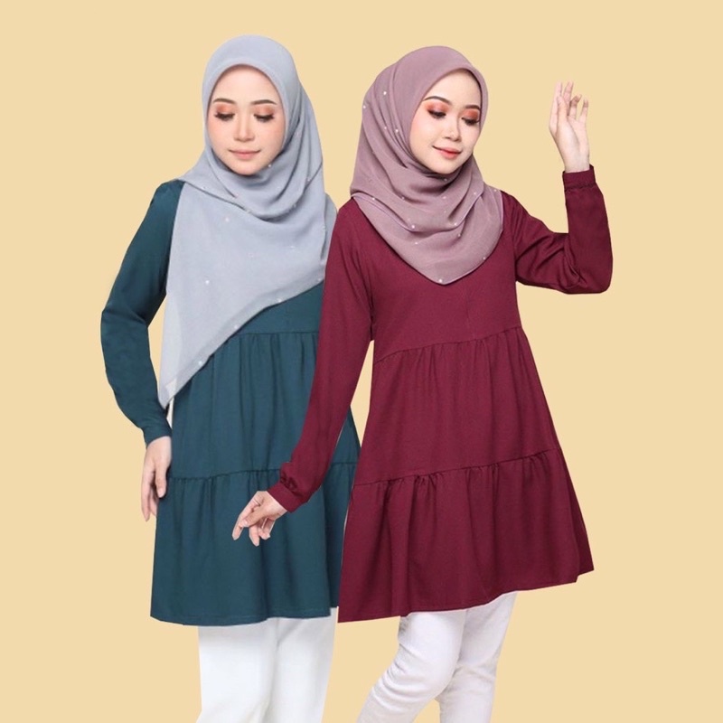 KoleksiDModest🍀BLOUSE Miss Cinderella MUSLIMAH BAJU LabuhTOP NewPeplum ...