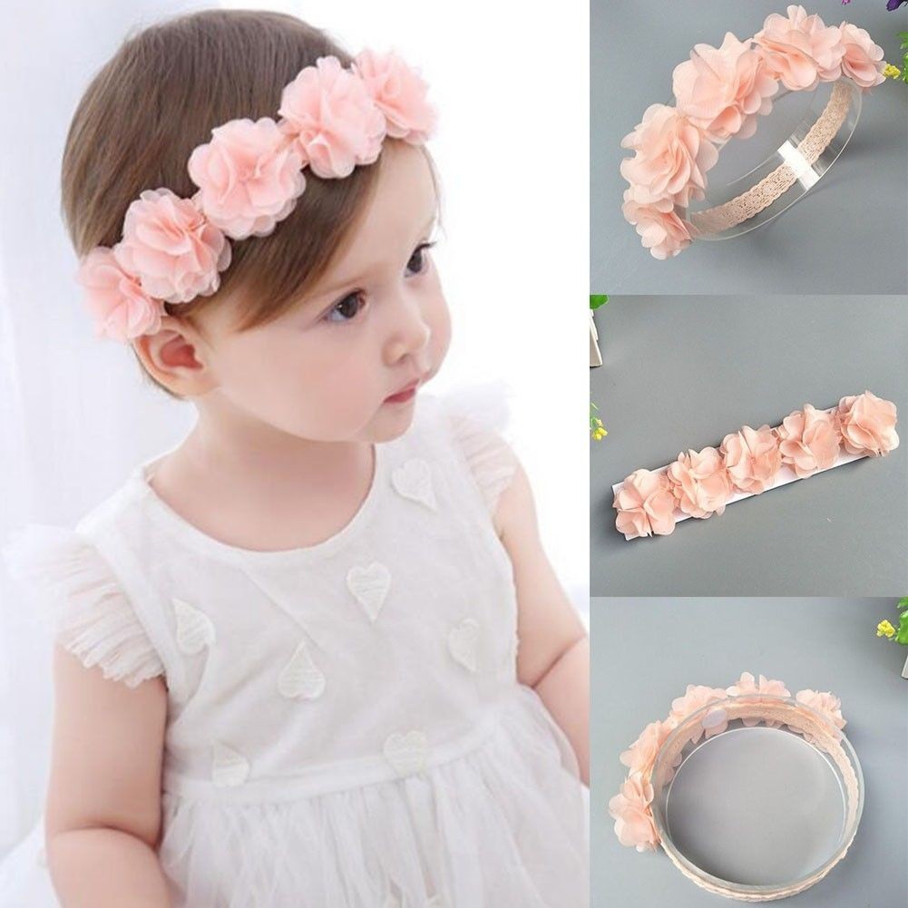 Korean Kids Baby Girls Lace Flower Hair Band Headwear Headband
