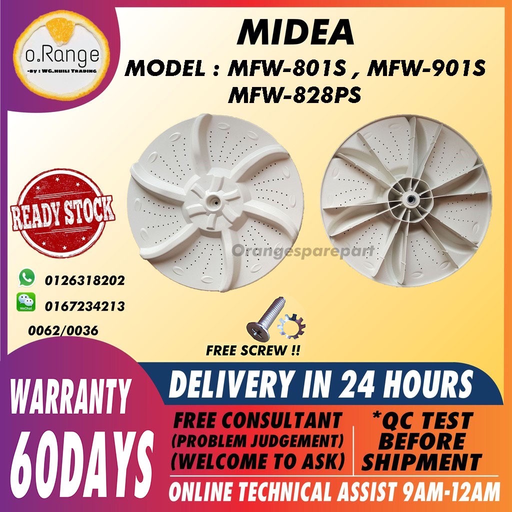 MFW-801S MFW-901S MFW-828PS MFW-828 MIDEA WASHING MACHINE PULSATOR / MIDEA KIPAS MESIN BASUH