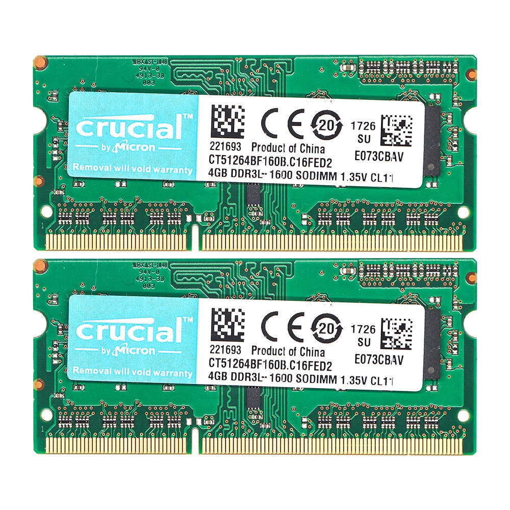 Crucial 8gb 2x4gb Pc3l s Ddr3 1600mhz 4pin Sodimm Laptop Notebook Memory Memory Ram Computers Tablets Networking