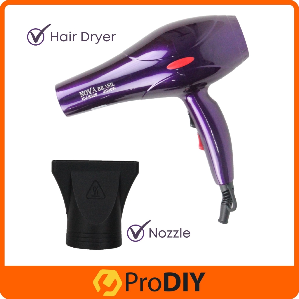 Nova Brasil NV-6606 Tourmaline Ionic Hair Dryer 4000W Fashion Hair Salon 2  Speed Pengering Rambut | Shopee Malaysia