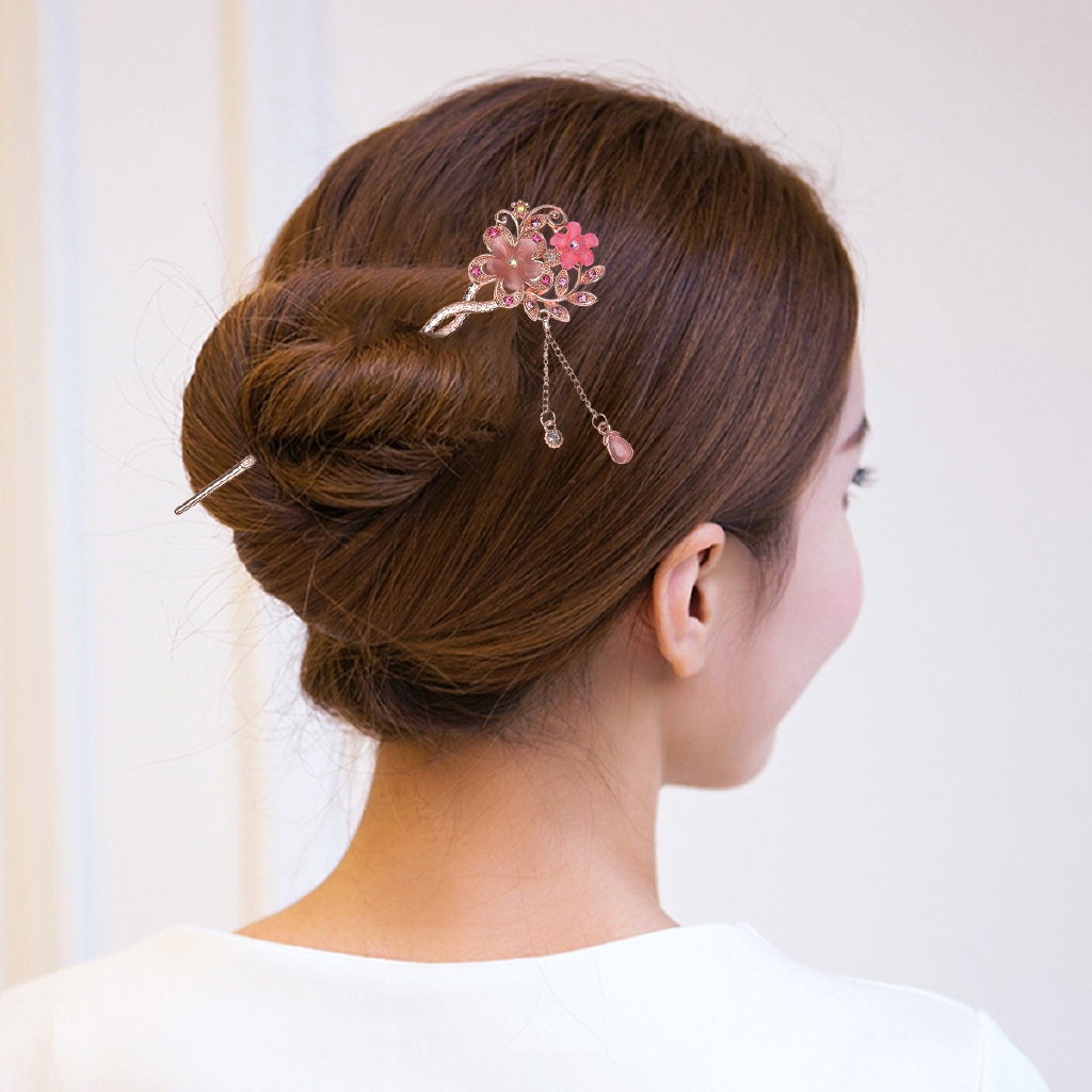 Vintage Hair Stick Opal Flower Hair Chopsticks Hair Decor Chinese Hairpins Ancient Hair Clip Pink Shopee Malaysia