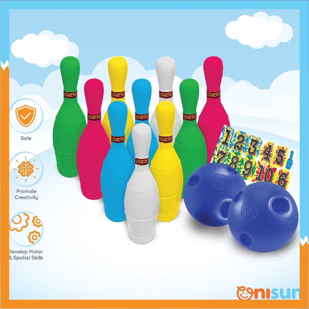 Indoor Playset 10Pin Bowling Toy Set Large Size Shopee Malaysia
