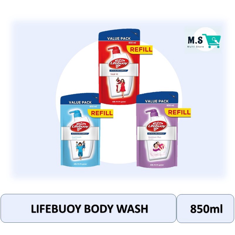 Lifebuoy Antibacterial Shower Gel Refill Pack (850ml)