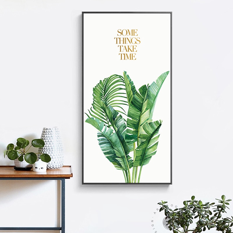 Banana Leaves Canvas Painting Wall Art Poster Quotes Nordic Print Home Decor 