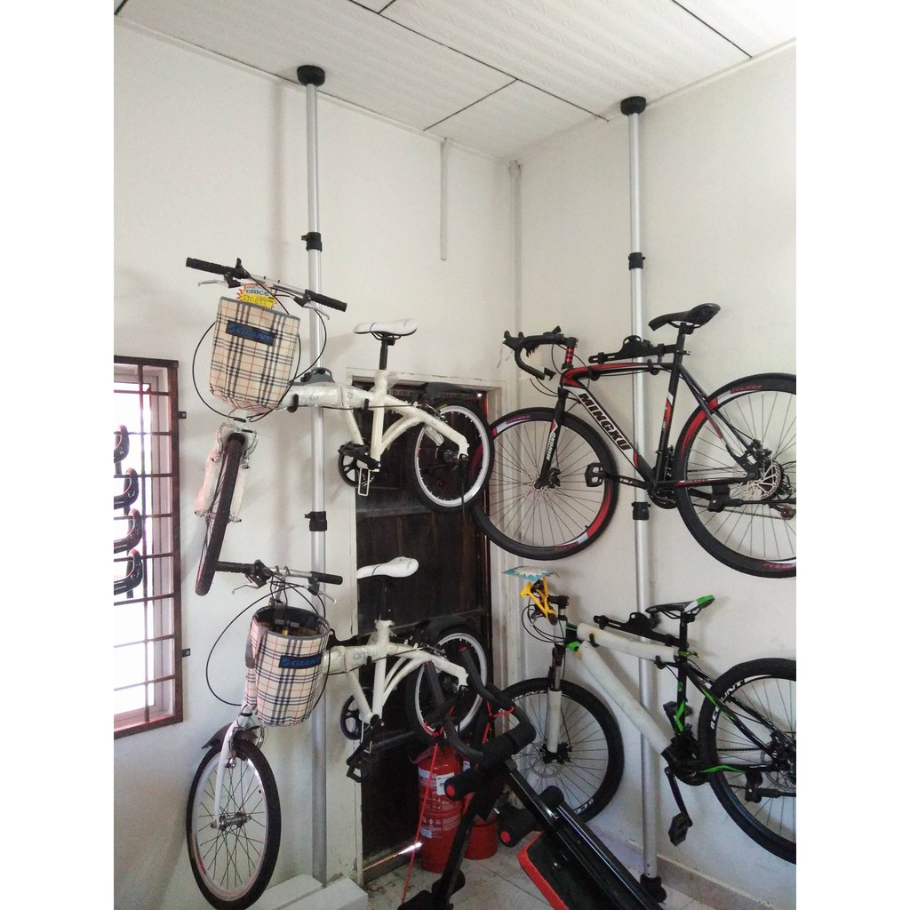 Bicycle Bike Hanger Parking Rack Storage Floor To Ceiling Stand