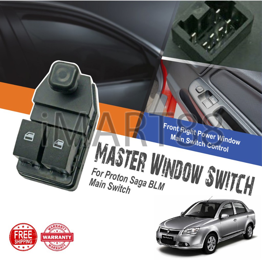 Saga BLM Savvy 2 Buttons Main Driver Master Power Window Switch