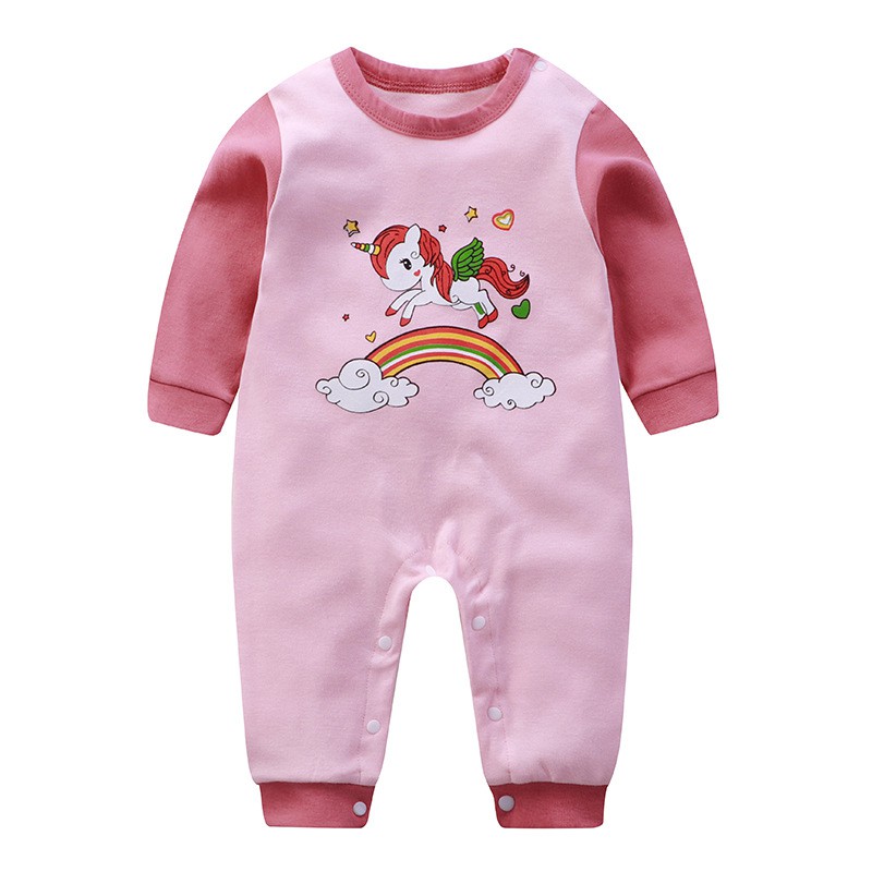 cute pink baby girls clothes cotton Long sleeve newborn rompers 0