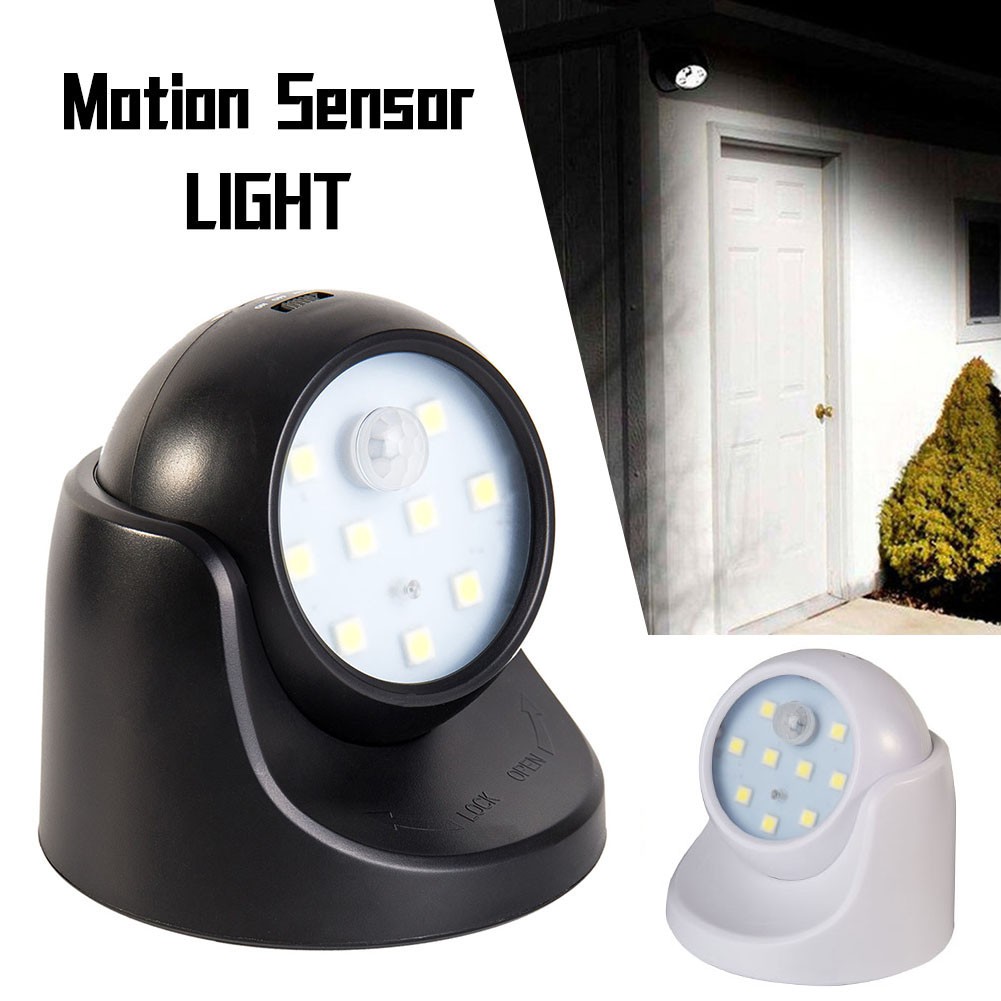 360° Battery Power Motion Sensor Security LED Light Garden Outdoor Indoor PIR 