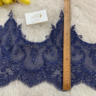  READYSTOK DAN TERKINI  BORDER  LACE TINGGI WARNA NAVYBLUE 