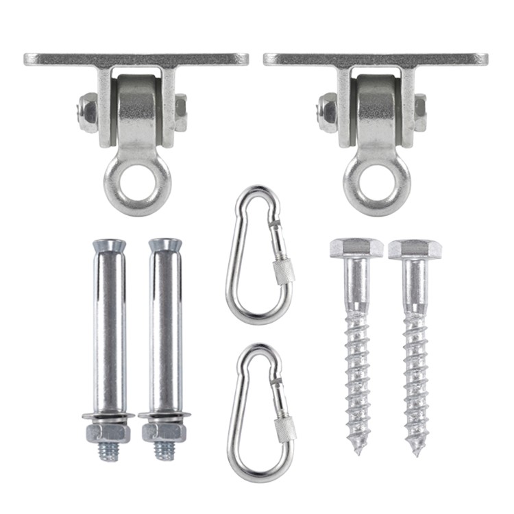 Chair Hanging Kit Spring Swivel Hook Screw Ceiling Mount Platetd Set