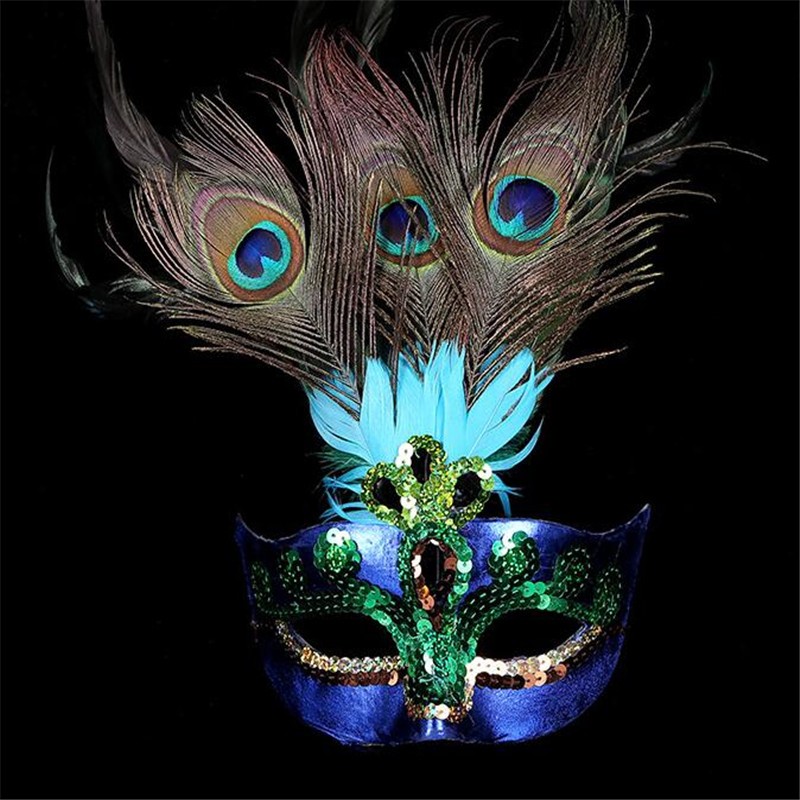 New Fashion Costume Party Blue Peacock Mask Home Festive Decor
