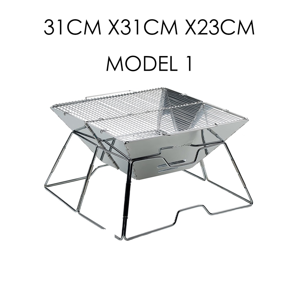 PORTABLE MINI BARBECUE Stainless Steel BBQ Grill Non-Stick Surface Folding BBQ Grill Table Camping Picnic BBQ