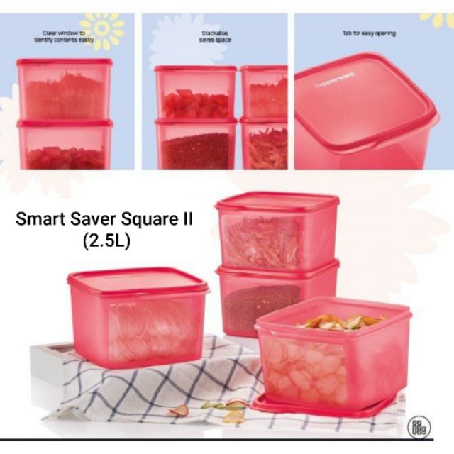 Tupperware Smart Saver Square II (1) 2.5L