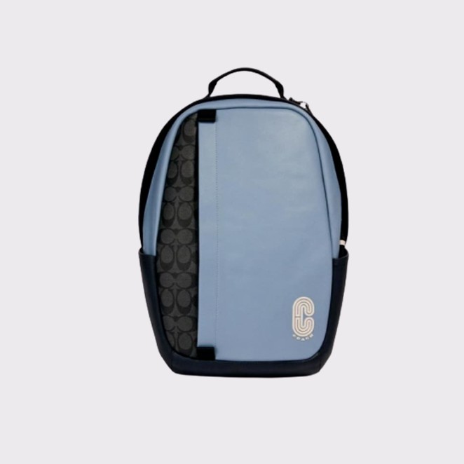 Coach Edge Backpack In Colorblock Signature Canvas With Patch (3764