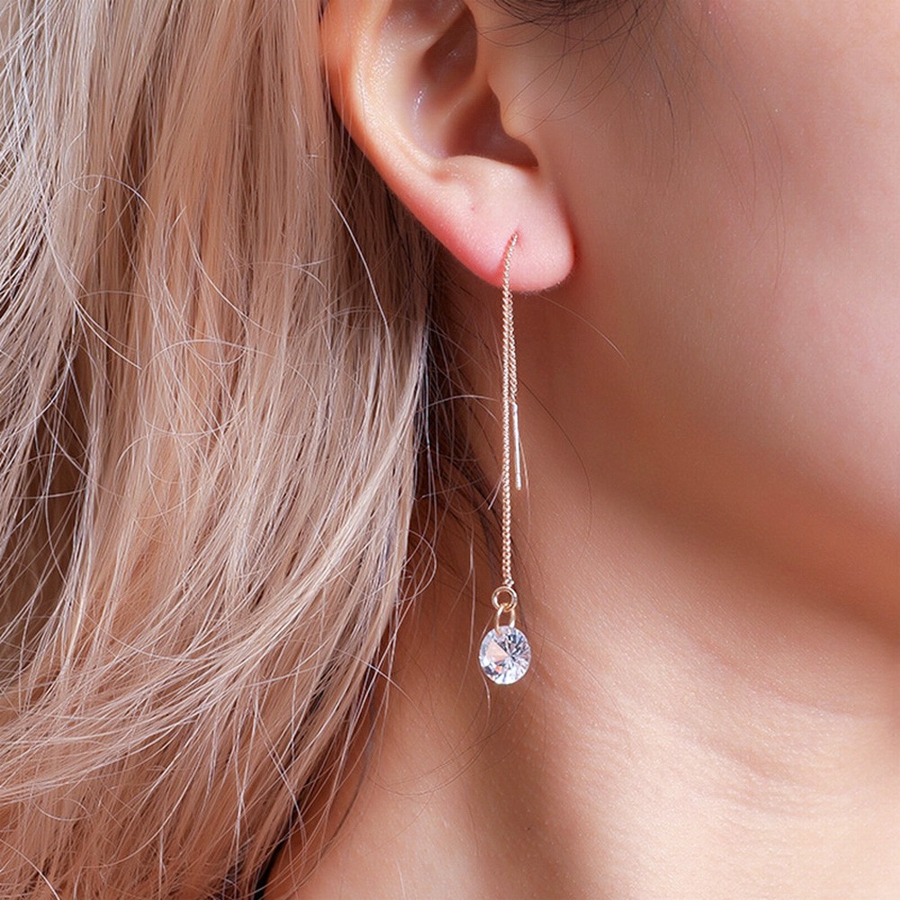 New Gold or Silver Plated Ear Womens Dangle Drop Heart Earrings Girls Pierced