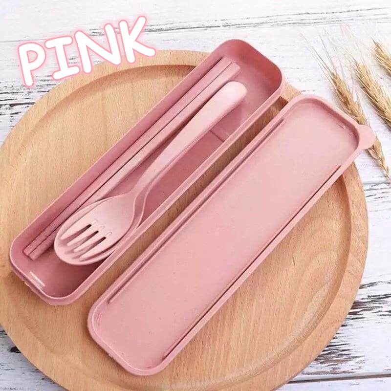 [Local Seller] EXTRA GIFT Wheat Cutlery 3 PCS Set Eco-friendly Reusable Dinner Tablew