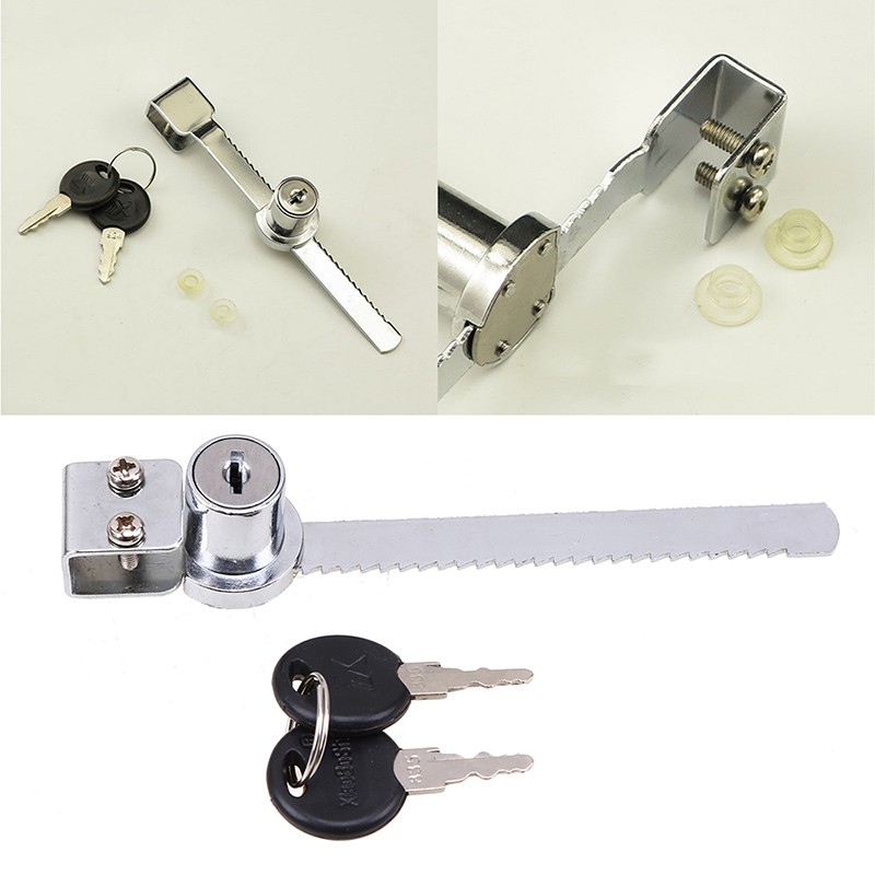 Sliding Glass Door Cabinet Ratchet Lock Display Showcase With Key