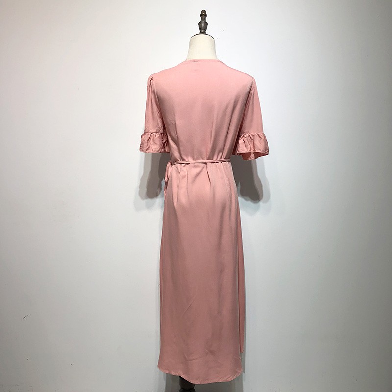 pink casual dress with sleeves