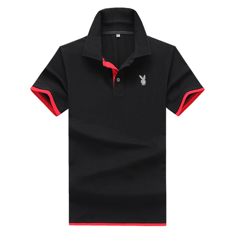 Download PLAYBOY 2020 New Summer Casual Plain Polo Shirt Men Short ...