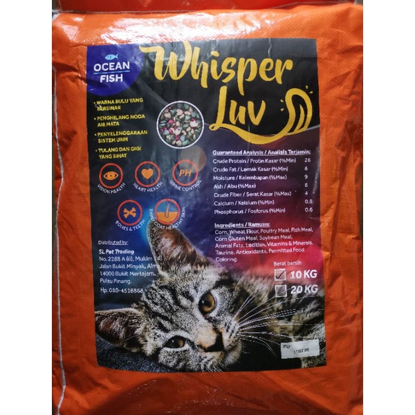 Whisper Luv Cat Food 10kg /Makanan Kucing Shopee Malaysia